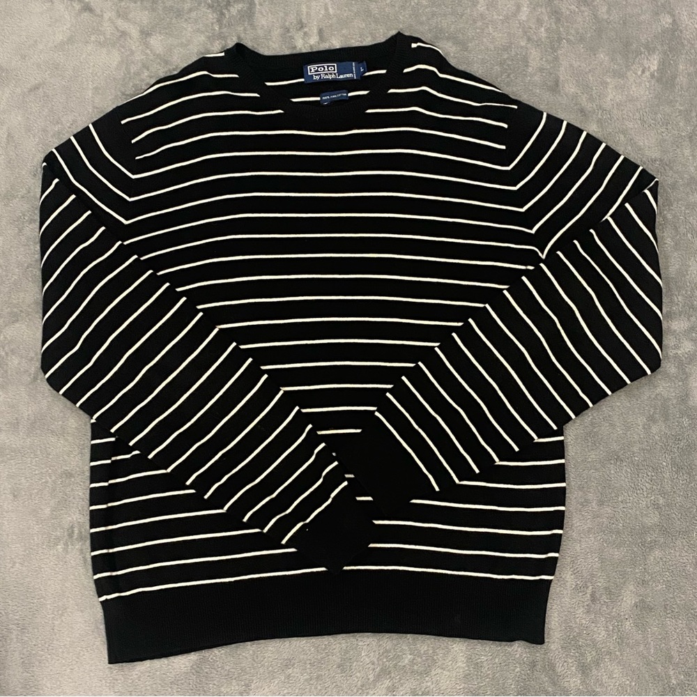 Black and White Striped Ralph Lauren Sweater